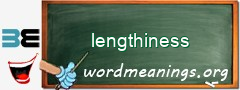 WordMeaning blackboard for lengthiness